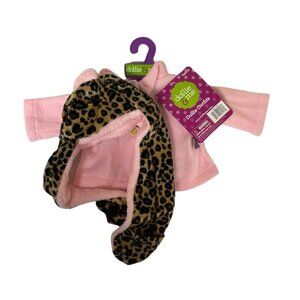 Dollie & Me Doll Outfit Pink Coat & Leopard Ear Hat Set